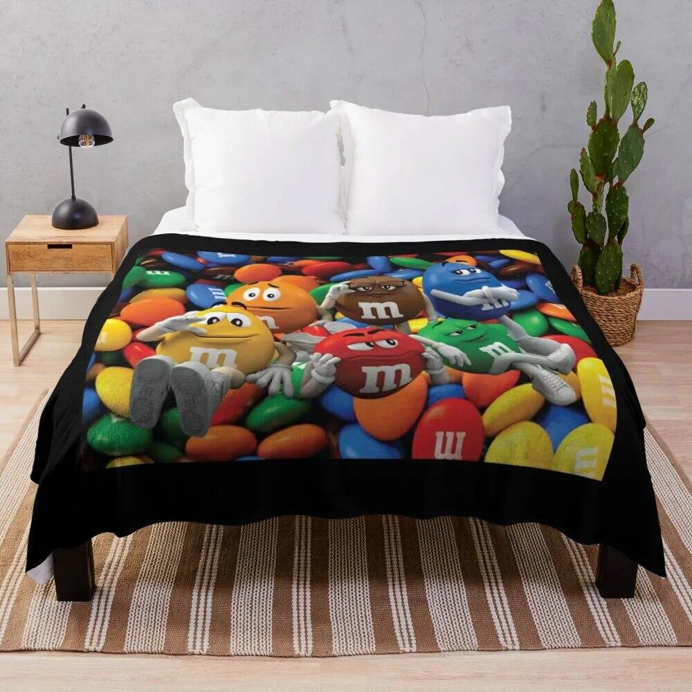 

m and ms Throw Blanket Soft Big Blanket Furry Blanket Sofa Blankets valentine gift ideas
