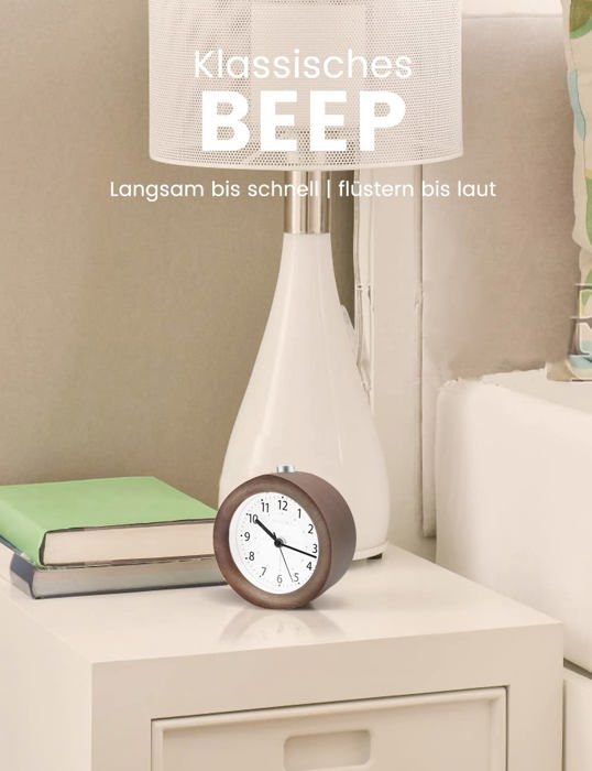 Réveil - aboveclock - aboveclock-02 - bois naturel - snooze 5 minutes - veilleuse intégrée