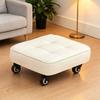 Upholstered Rolling Stool Square Shape Wheeled Short Bench Swivel Caster Stool  Tile Grouting
