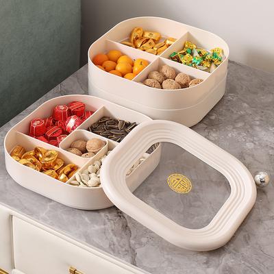 Fruit Plate Home Living Room Coffee Table New Year'S Melon Seeds Nut Storage Box New Year'S Candy Snacks Dried Fruit Plate