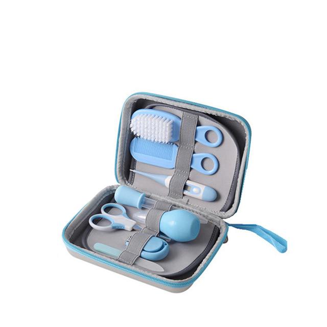 

8Pcs/Набір Діти нігтів волосся Здоров я Здоров я Термометр Триммер Очищувач зубна щітка Інструменти безпеки синій