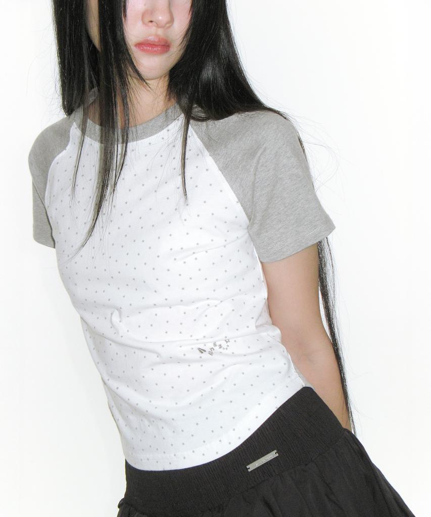 AMES-WORLDWIDE Twinkle Raglan Crop Tee White