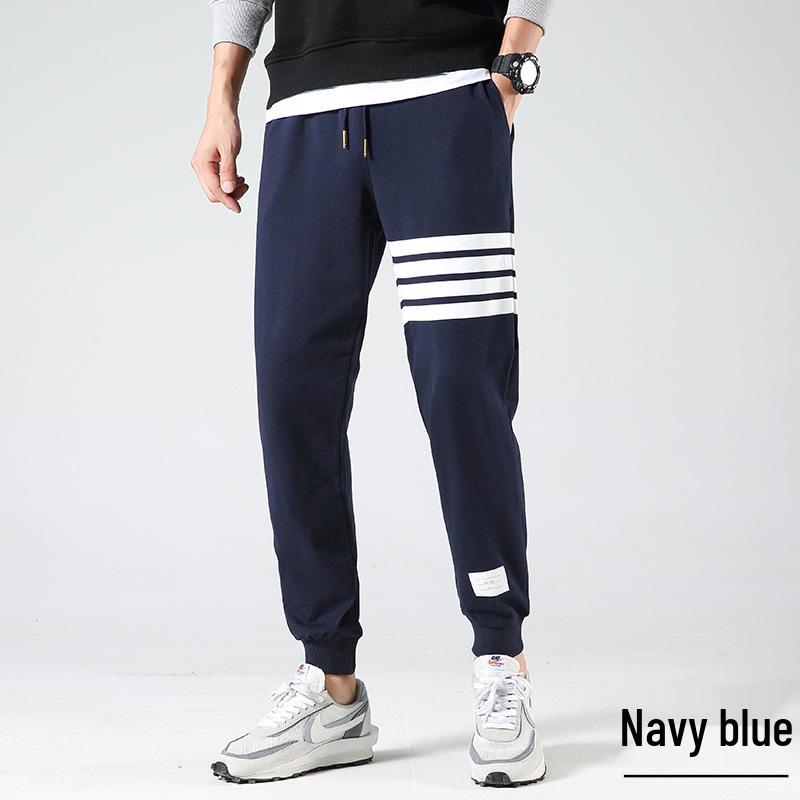 Men's Tide Brand Four-Stripe Casual Jogger Sweatpants - Trendy, Versatile Cotton for Spring and Autumn