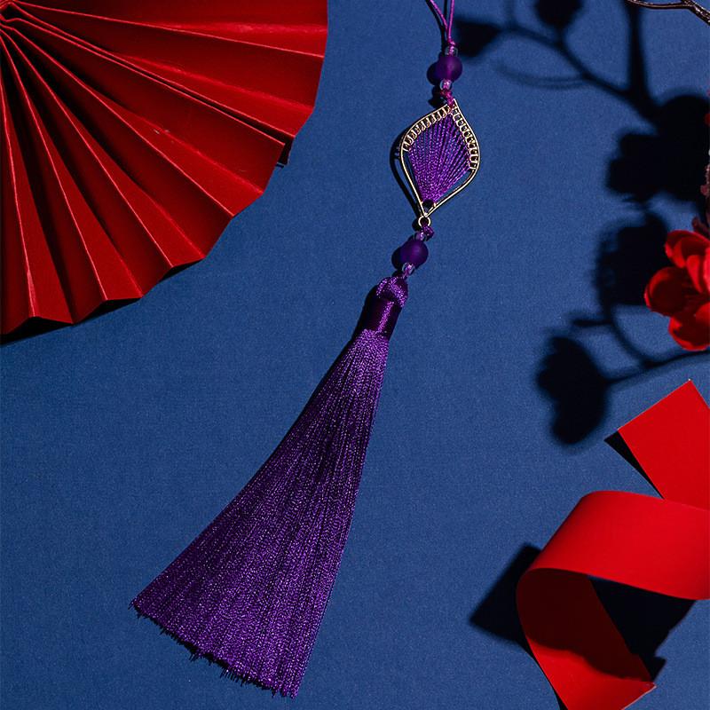 Chińskie klasyczne frędzle delikatny styl etniczny kwiat metalowa rama wisiorki DIY ozdoby rękodzielnicze breloczek dekoracja