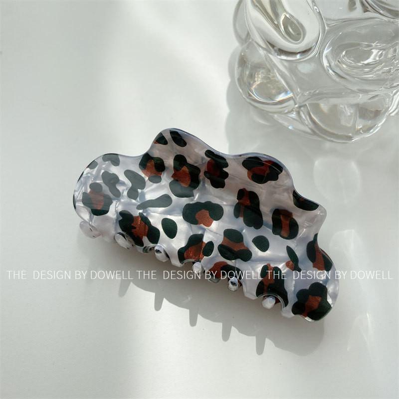Vintage Chic Leopard Print Hair Clip For Women Handmade Acetate Hair Accessory