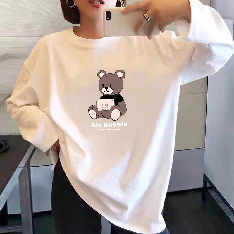 GMXIA Bluzki i koszule damskie na co dzień, jesień, zima, długi rękaw, okrągły dekolt