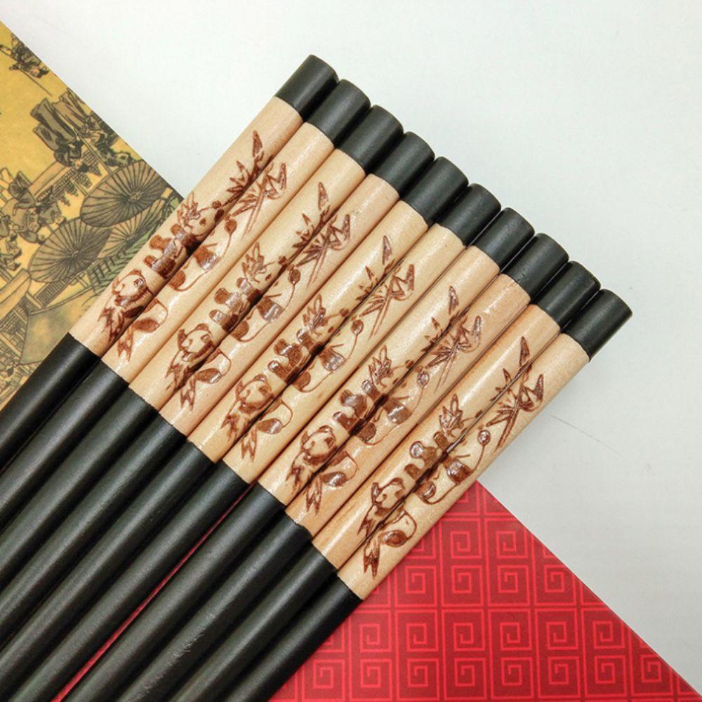 2 Pair With Chopstick Rest Panda Chopsticks Gift Set Non-slip Sushi Chopsticks  Noodle
