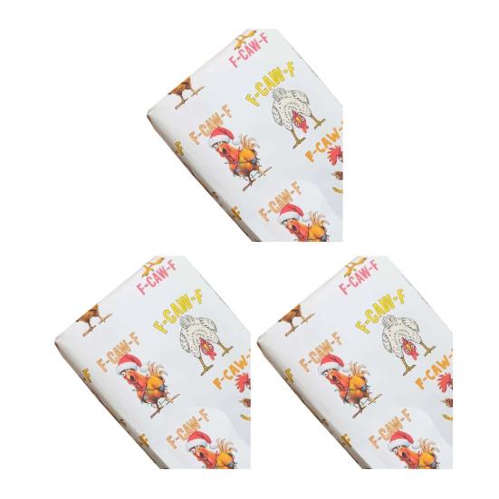 

3Pcs Wrapping Paper Chicken Crow Funny Farm Animal Gift Wrap Decorative Printed Wrapping Paper for Christmas Birthday Parties B