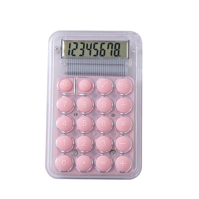 Adorable Mini Transparent Calculator - Handheld, Portable, Candy-Colored Student Gift