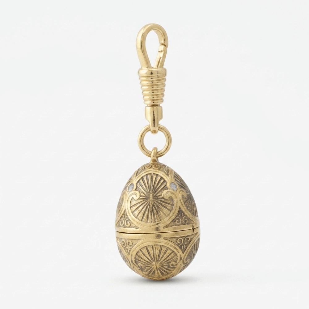 Egg Shaped Enamel Egg Pendant Copper Material Vintage Egg Necklace Zodiac Locket Necklace Women