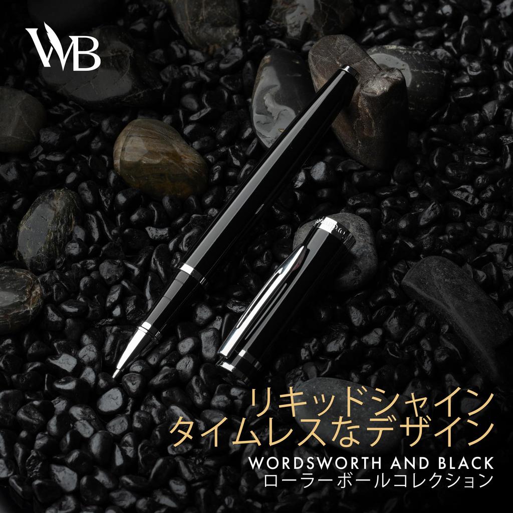 Wordsworth and Black Rollerball Pen Luxury Pen Chrome Black Ink Gift for Men Professional Lovely Luxury Pen - - Finish, Lacquer, Refill, Refillable, &