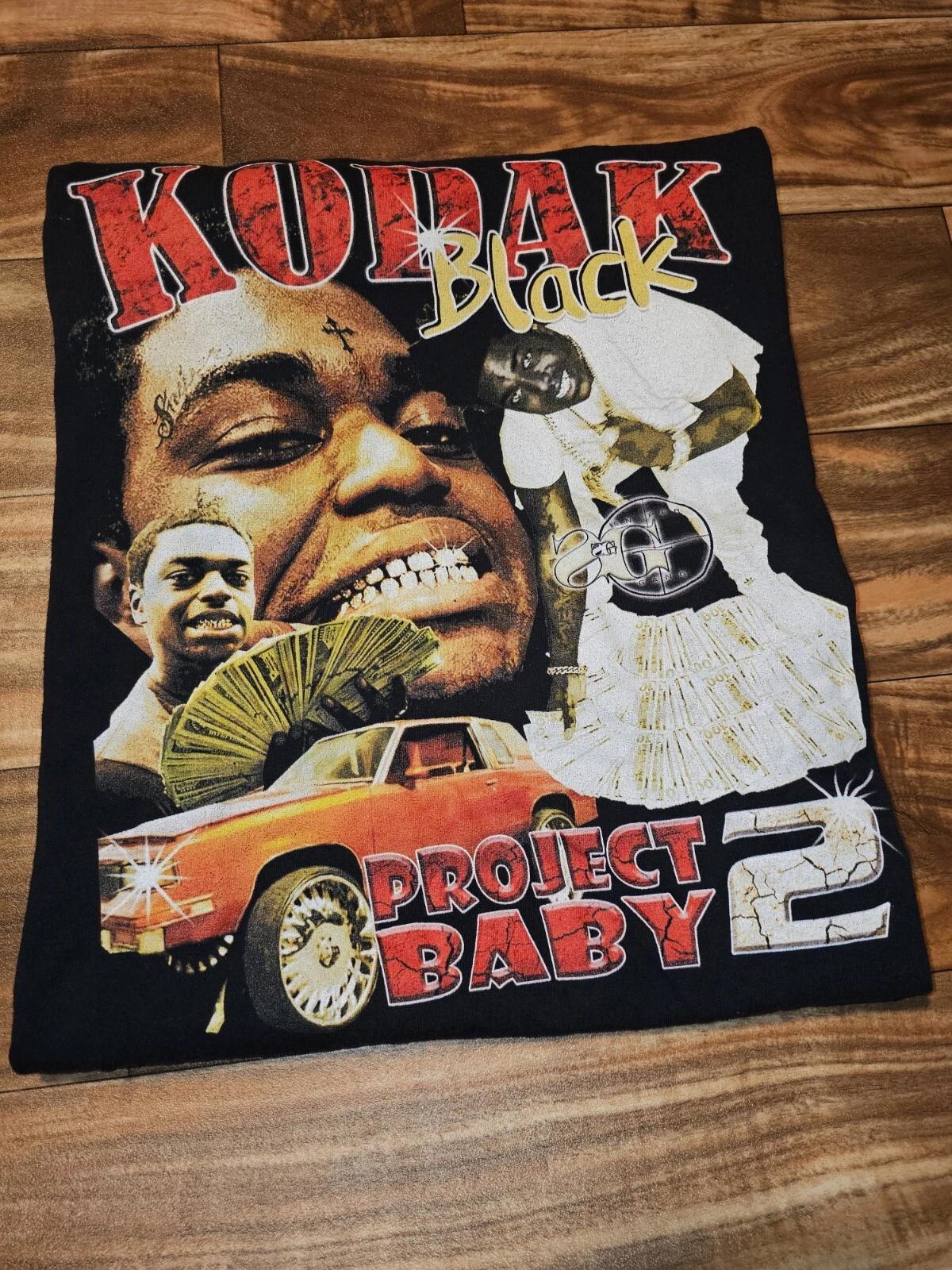 Kodak Black Project Baby 2 2000s Music Tour Album Promo T Shirt Size Large S