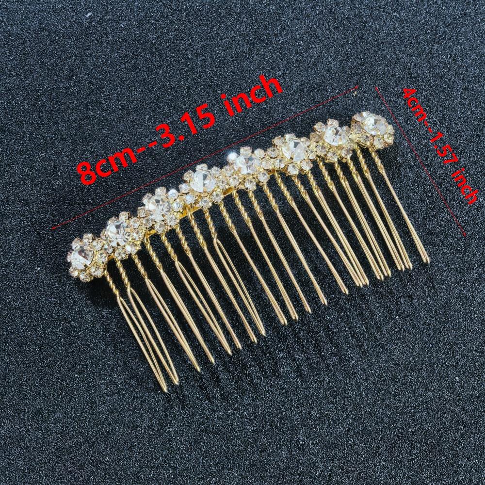 Luxury Crystal Flower Hair Comb Clips For Bridal Women Metal Pearl Bride Hair Clip Pins Fashion Weeding Prom Hair Accessories
