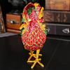 Exquisite Handcrafted Rooster Jewelry Display Case Holder Box Featuring Aluminum Construction And Ample Space
