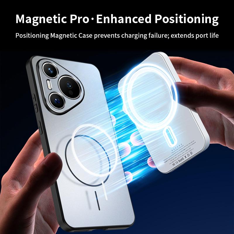 Luxury Armor Matte Magnetic Phone Case For Huawei Mate 70 60 Pura 80 70 P60 Pro For Magsafe Wireless Charge Protect Rugged Cover