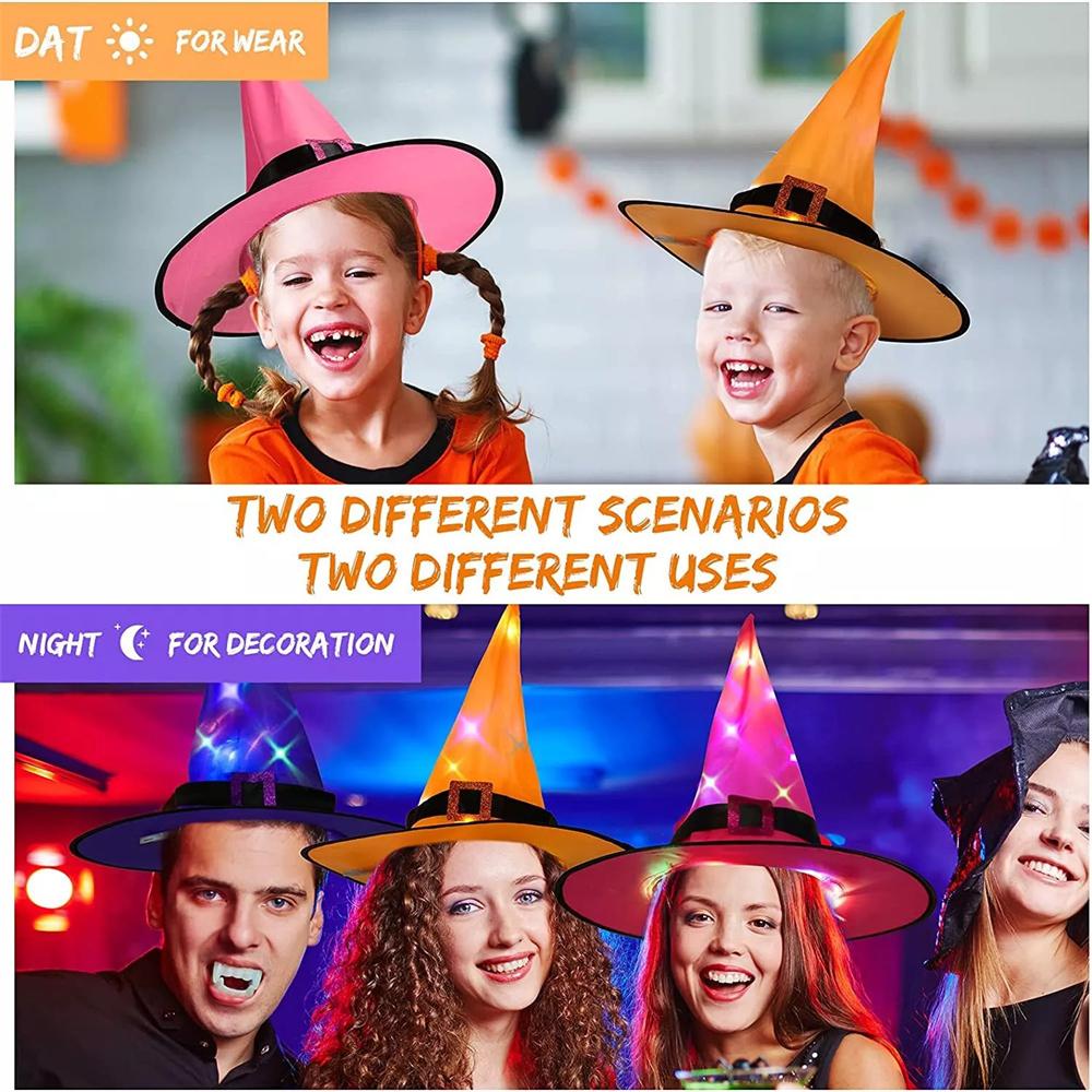 LED Lichter Hexenhut Halloween Elfenohren Für Kinder Partydeko Outdoor Baumhängeornament Halloween Dekoration 1 Stück