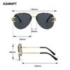 Vintage Rimless Sunglasses Men Classic Double Bridge Pilot Gradient Sun Glasses Women Stylish Trendy Brand Design Shades