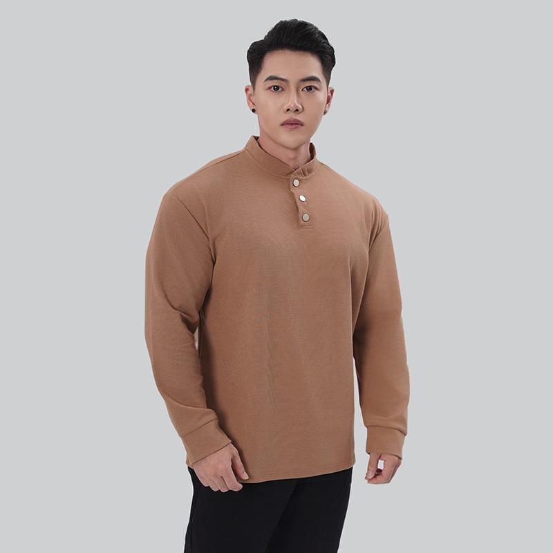 

Рубашка мужская модная облегающая однотонная с длинными рукавами деловая хлопковая и льняная мужская повседневная спортивная фитнес-базовая одежда верхняя часть XXXL коричневый