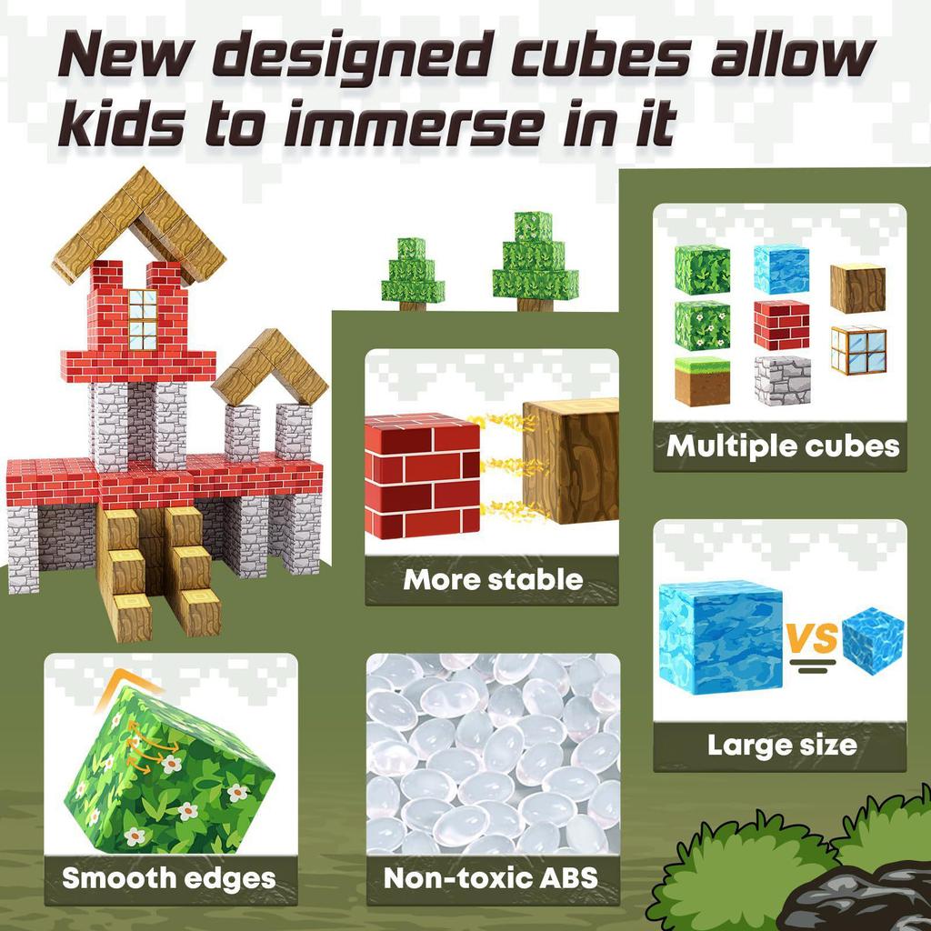 Magnetic World Forest Cube: Mini Magnetic Building Blocks Set