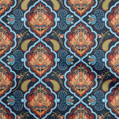 Cotton Flex Blue Fabric Asian Ornamental Sewing Craft Projects Fabric Prints By Yard 40 Inch
