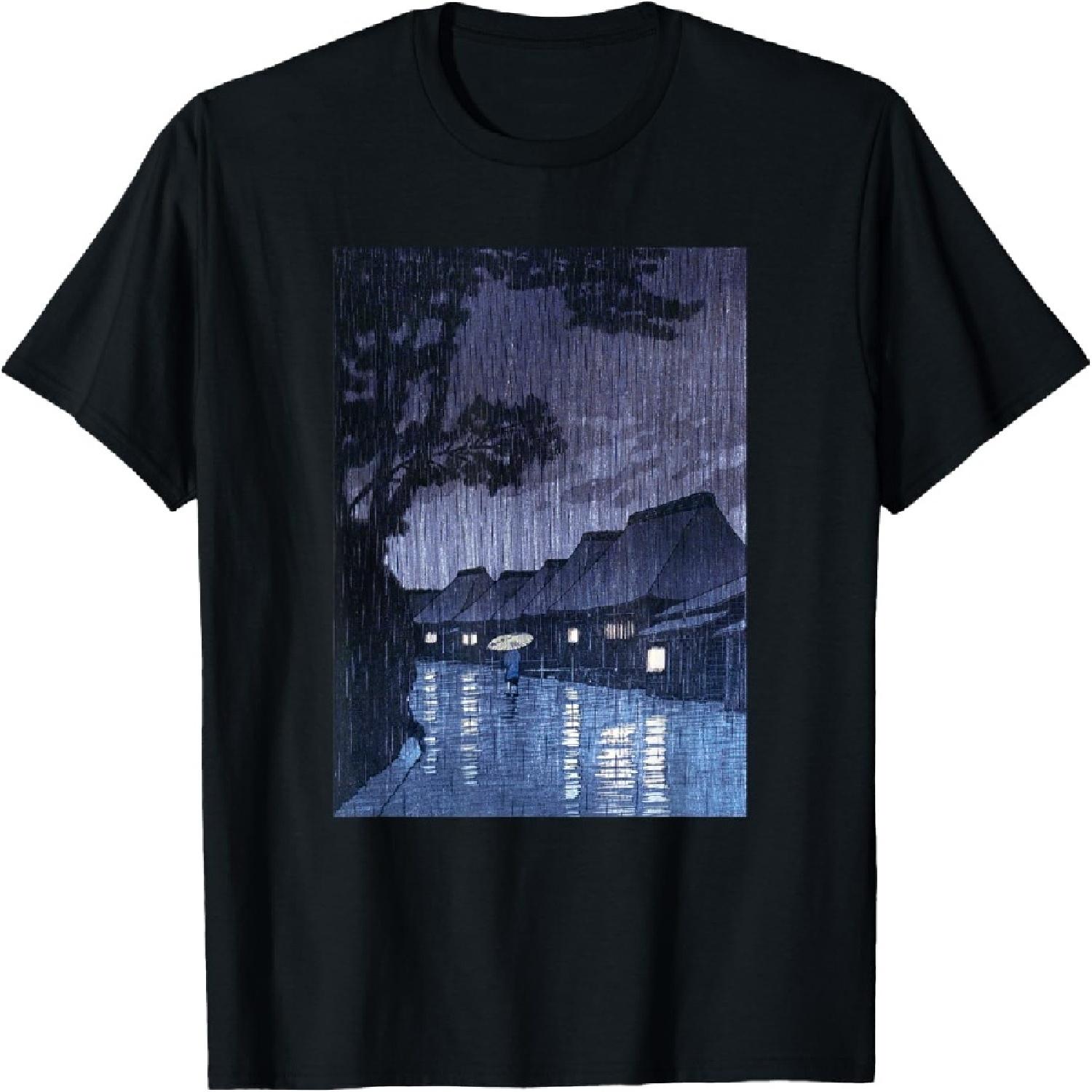 

Rain at Maekawa Hasui Kawase Japanese Shin-hanga Ukiyo-e T-Shirt XXXXXL різнокольоровий
