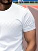 Men's Short-Sleeve T-Shirt with Quadrilateral Vertical Stripes and Side Seam Accents - Versatile Top for Daily Casual and Commuting Wear