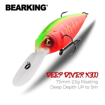BEARKING 75mm 23g Dobre przynęty wędkarskie Pływająca przynęta Crank Bait Deep Diver Bait Wysokiej jakości twarde przynęty Profesjonalna akcja Wobbler