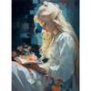 Vintage Read Elegant Girl Book Lovers Poster Women Portrait Oil Painting On Canvas Painting Wall Art Picture for Room Home Decor