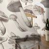 Mushroom Nostalgia Leaves Bedroom Transparent Sheer Curtains Holiday Decoration Window Voile Tulle Curtain