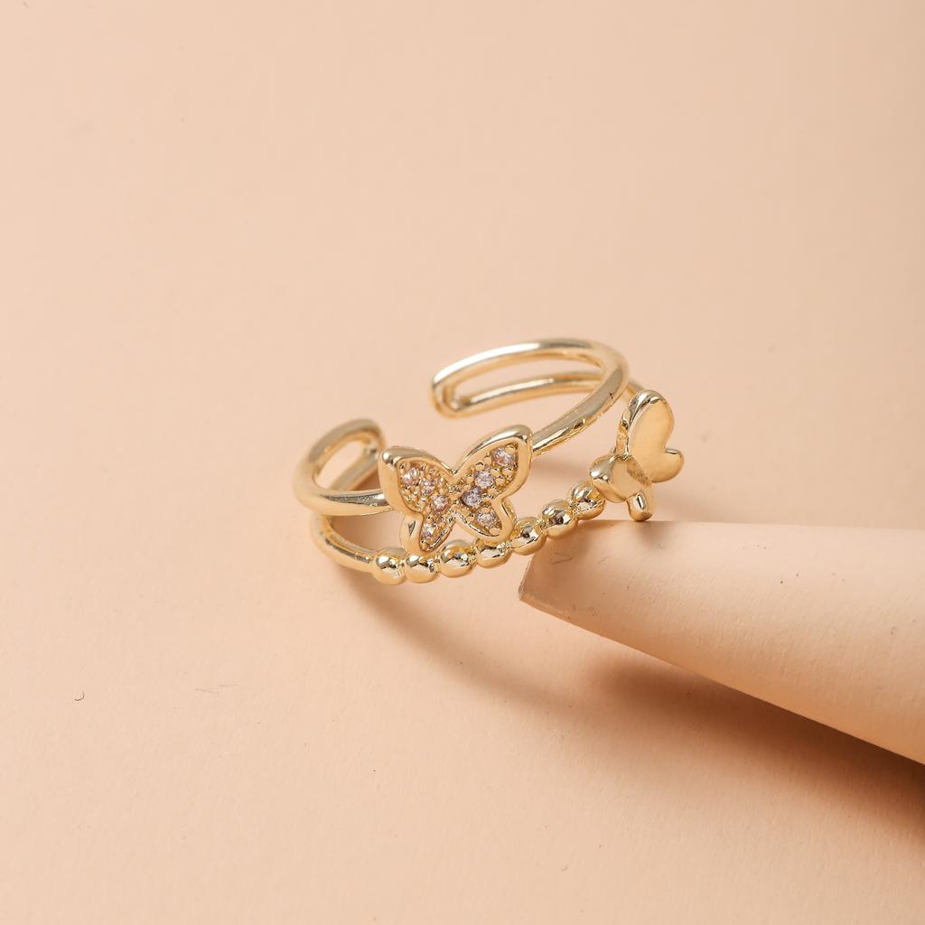 IF ME Gold Butterfly Open Rings For Women Vintage Open Adjustable Ring Special Resizable Ring Creative Love Forever Jewelry
