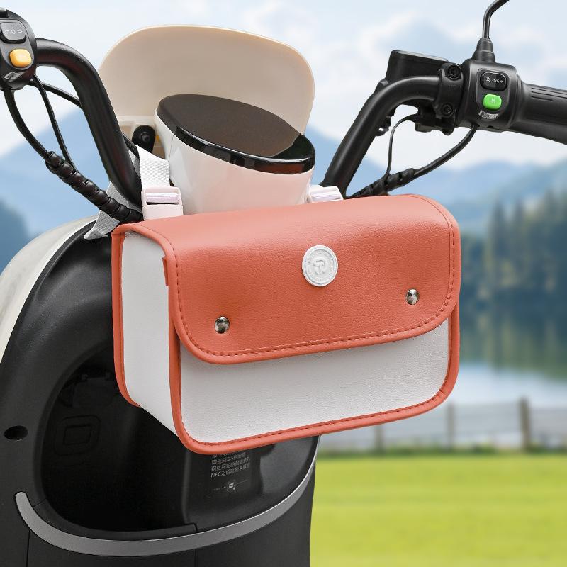Waterproof PU Leather Electric Bike Hanging Bag Large Capacity Universal for Motorcycle Cycling Commuting Travel