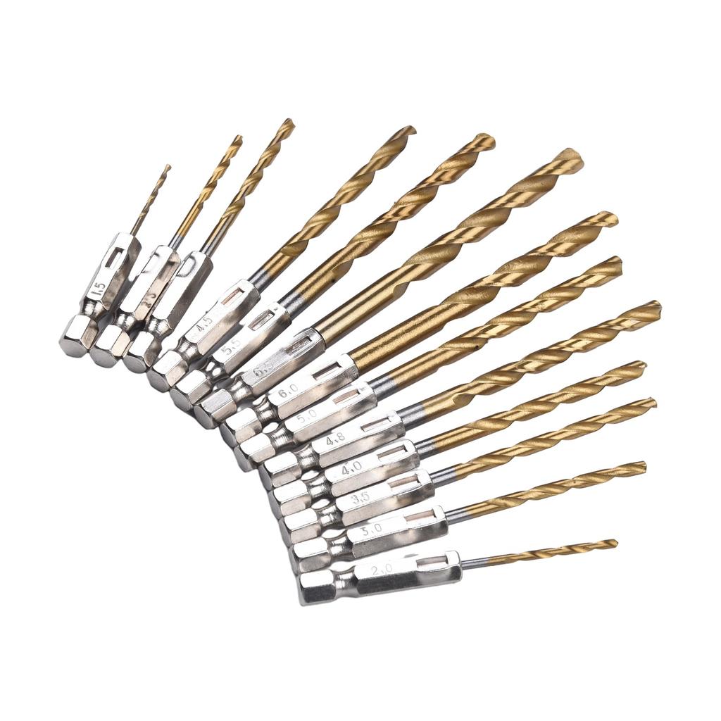 13pcs Drill Bit Set Spiral Screw HSS Coated Drill Bit Set For Screwdrivers Drill Bit 1 4         Hex 1.5-6.5mm