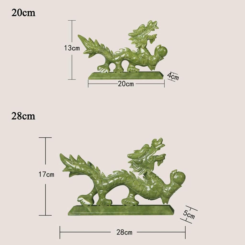 Dragon Statues for Home Decor Chinese Feng Shui Natural Jade, Dragon Figurines and Sculptures and Collectibles Symbol of Prosperity, Luck &