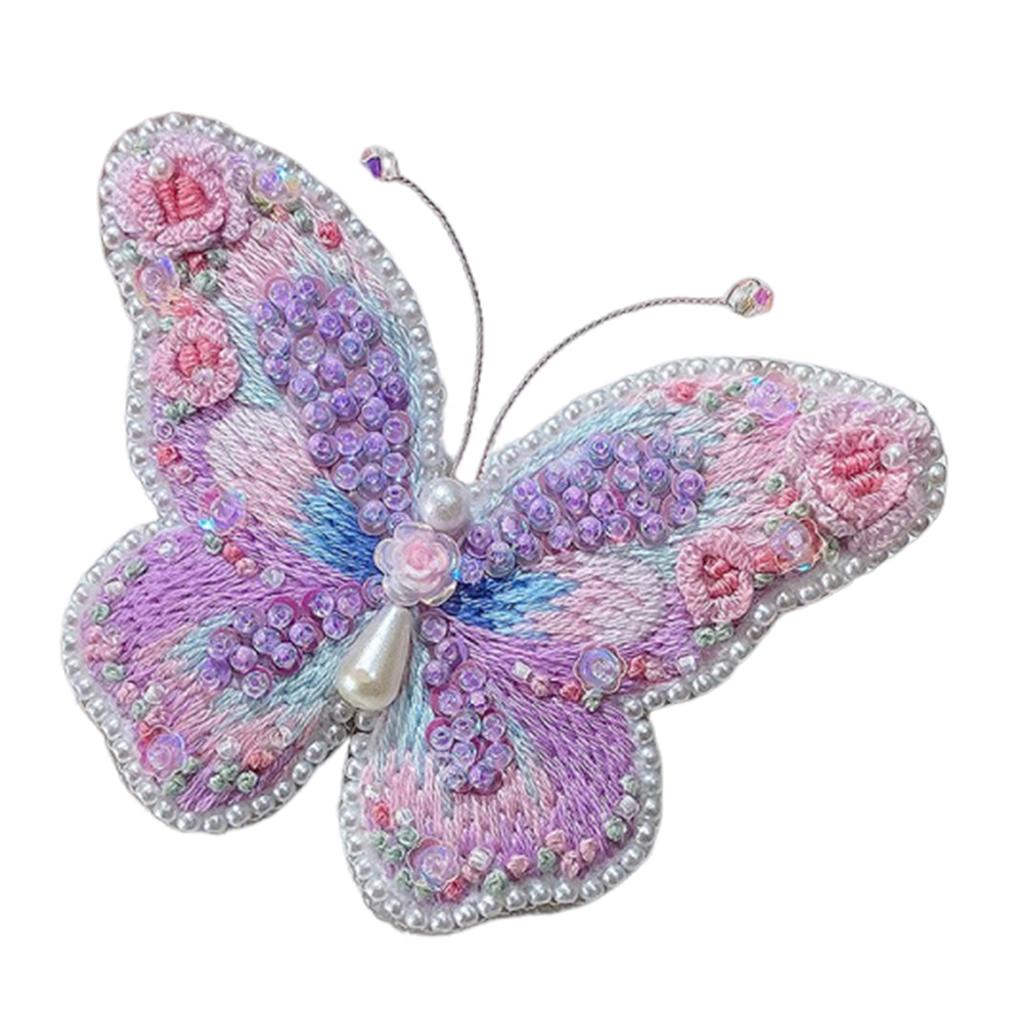 DIY Embroidery Butterfly Kit Brooch DIY Bead Embroidery Kit Starter Embroidery Set Complete Craft Set for Beginners