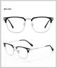 Men's Ultralight Browline Titanium Eyeglass Frame with Anti-Blue Light Lenses, Prescription-Ready