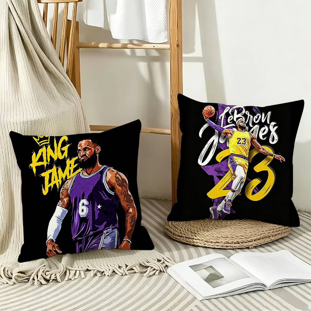 POP Basketball Player LLeBron James Pillow Case Pattern Printed Pillowcase For Living Room Sofa Cushion Cover