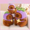 Hat Eggplant Capybara Plush Toy Stuffed Doll Cartoon Home Decoration Kids Gift