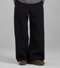 Beoteunseoul Side Cut Relaxed Elastic Waist Pants (Black)