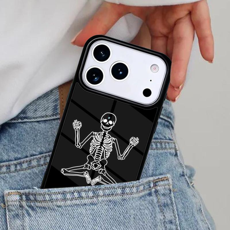Skeleton Yoga Phone Case for iPhone 17ProMax 12 13 14 15 16e 17 Pro Max Plus Air Cover