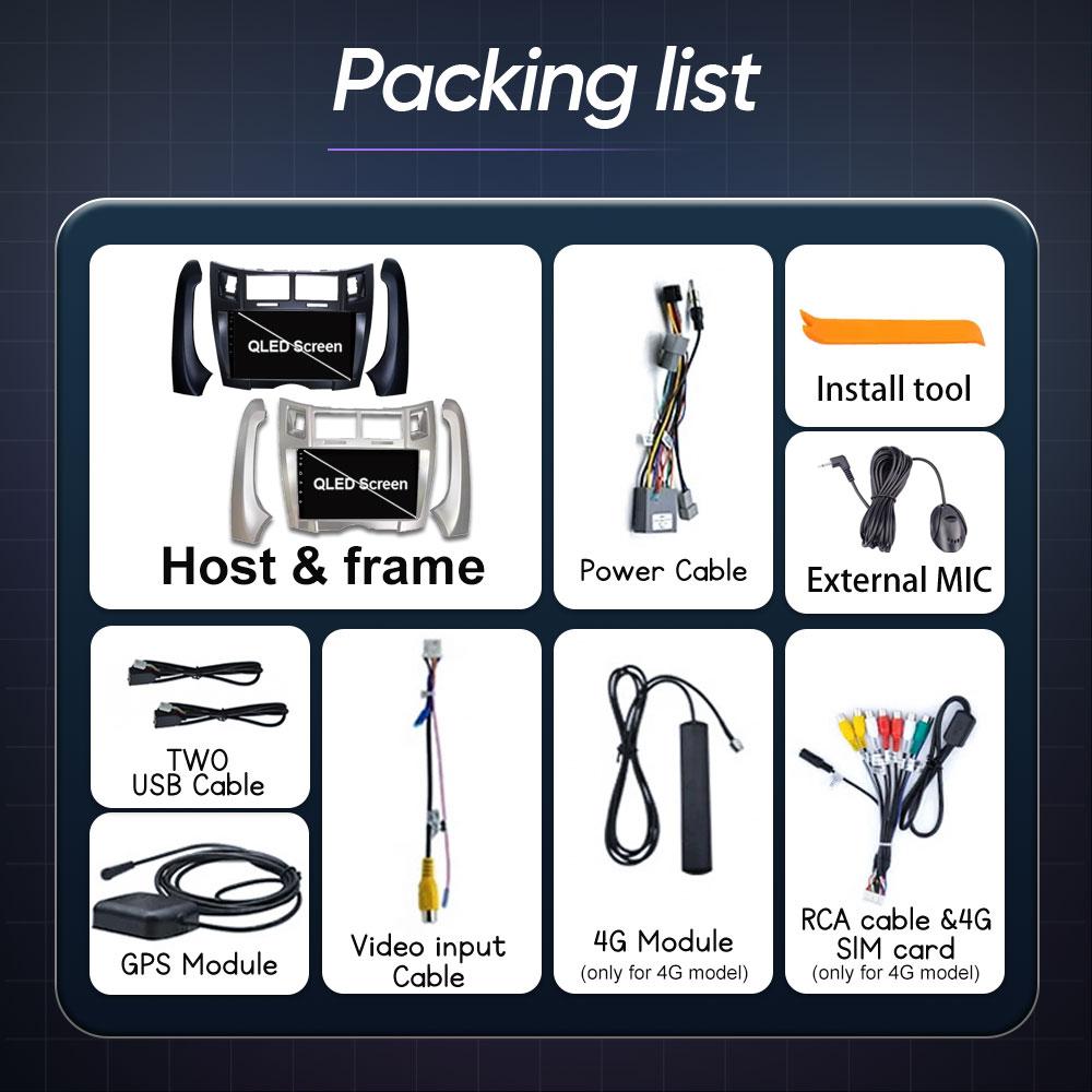 Android Auto For Toyota Yaris Vizi 2005 2006 2007 - 2012 Car Multimedia Player Radio XP90 Carplay AutoRadio GPS Navigation QLED