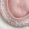 Lace Bows Cabbie Hat for Women Hat Dark Lace Vintage Cabbie Caps Unisex Headwear Autumn Winter Hat for Daily Wear