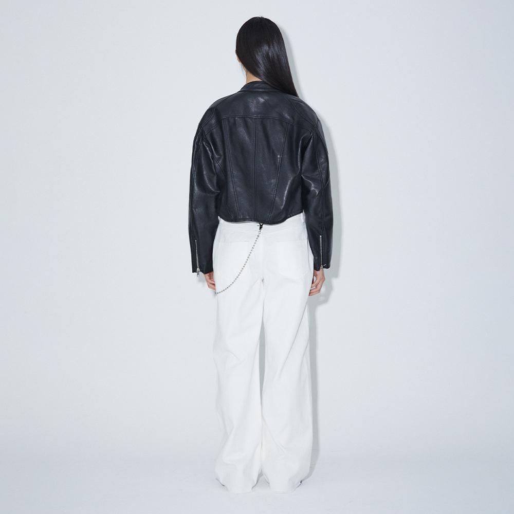 LALAFOX Damage Cutting Denim Pants White Bp2Dp003