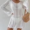 European Lace Knit Beach Cover-Up: Sun-Protection Bikini Pullover, Sexy Loose Design