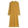 Knitted Dress for Women In Autumn and Winter Long Loose Solid Color Knee-length Sweater Dress Jacquard Half Turtleneck Sweater