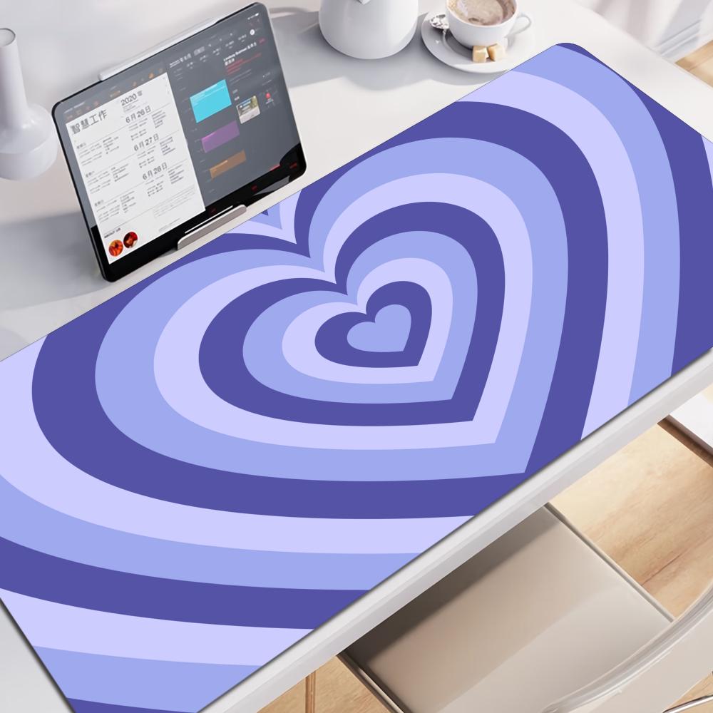 HD Print Large Gaming Mouse Pad XXL Gamer Keyboard Mat Rubber Coffee Love Mousepad Blue NonSlip Desk Mat Cute Girls Carpets