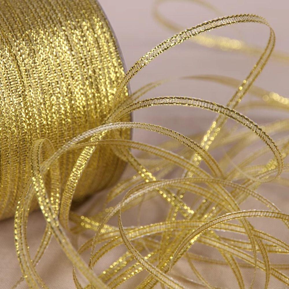 3MM*18M Glitter Ribbon 20Yards Silk Satin Texture Gift Wrapping Ribbon Glitter Material DIY Craft Sewing Piping Ribbon