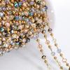 1M Stainless Steel Gold Color Chain Colorful Crystal Beads Chains for DIY Women Necklaces Bracelets Jewelry Making Accessories