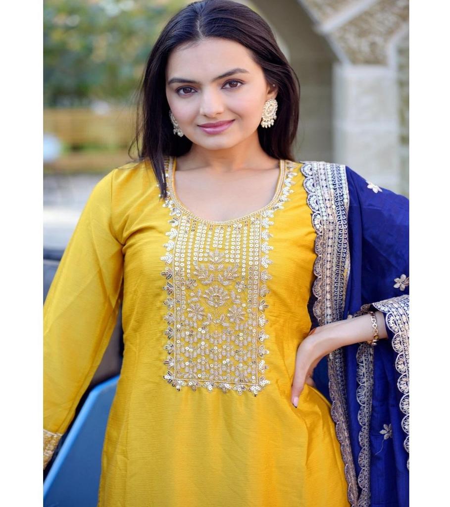 Indian Pakistani Salwar Kameez Designer Party Wear Women Kurta Pant Dupatta Set Dress