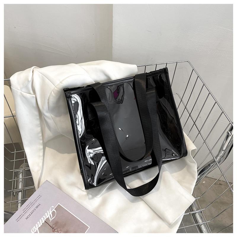 Going Out Large-capacity Transparent Bag Women's New Trendy and Versatile Fashion Shoulder Bag Tote Bag Jelly Bag