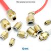 SMC Air Hose Quick Connector KQ2H06-M5A Straight-Through Threaded, Compatible with KQ2S Sizes 08/04/10/12-M5A/01/02AS.